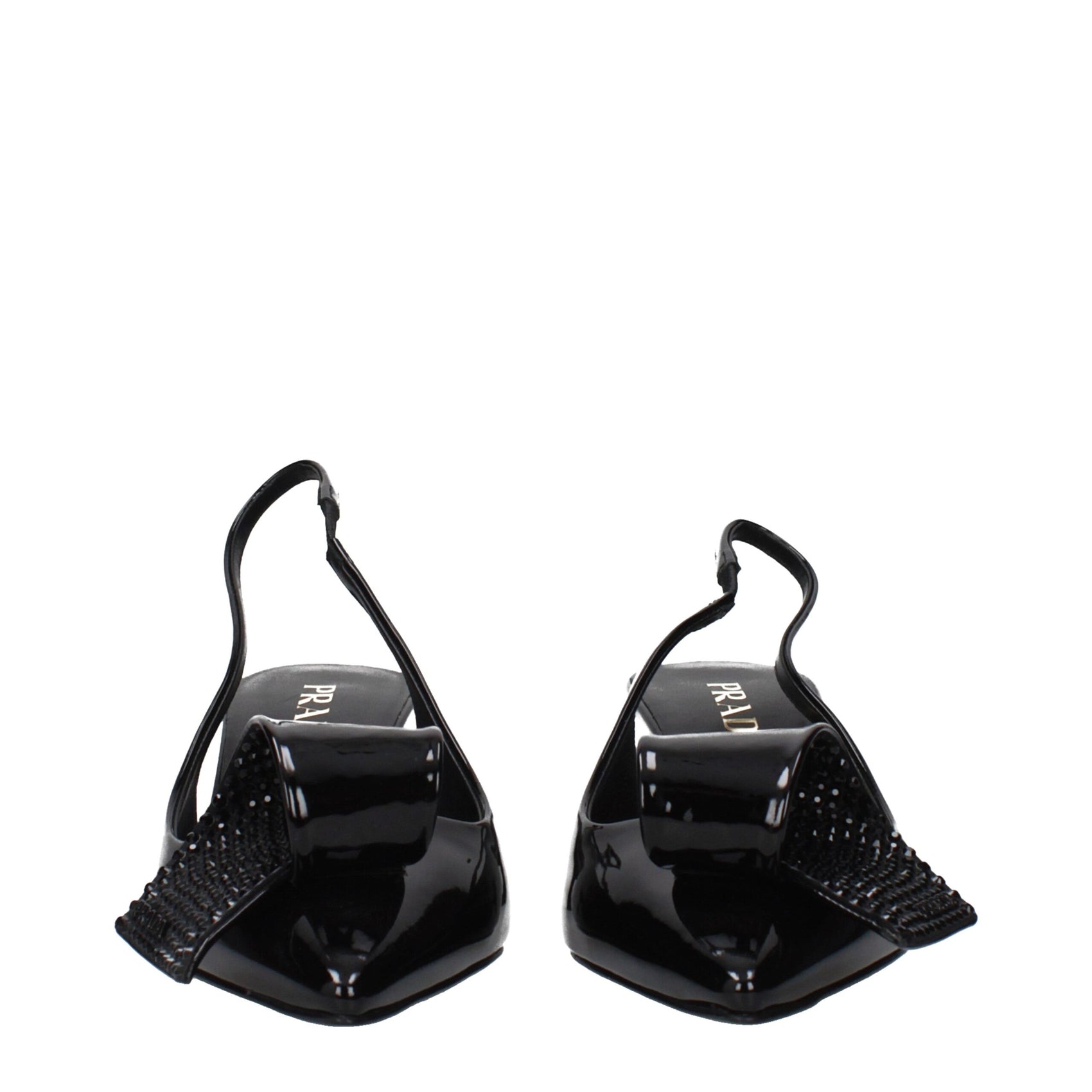 Prada Black Leather Stiletto Heel Sandals