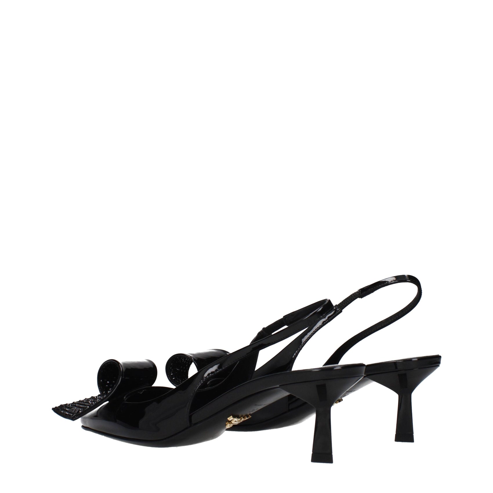 Prada Black Leather Stiletto Heel Sandals