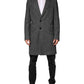 Dolce & Gabbana Gray Wool Blend Long Trench Coat Men Jacket