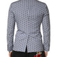 Dolce & Gabbana Blue Cotton Patterned Single Breasted Blazer