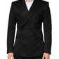 Dolce & Gabbana Black Cotton Double Breasted 2 Button Blazer