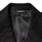 Dolce & Gabbana Black Cotton Double Breasted 2 Button Blazer