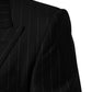 Dolce & Gabbana Black Stripes Double Breasted 2Button Blazer