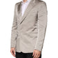 Dolce & Gabbana Beige Silk Single Breasted Jacket Men Blazer