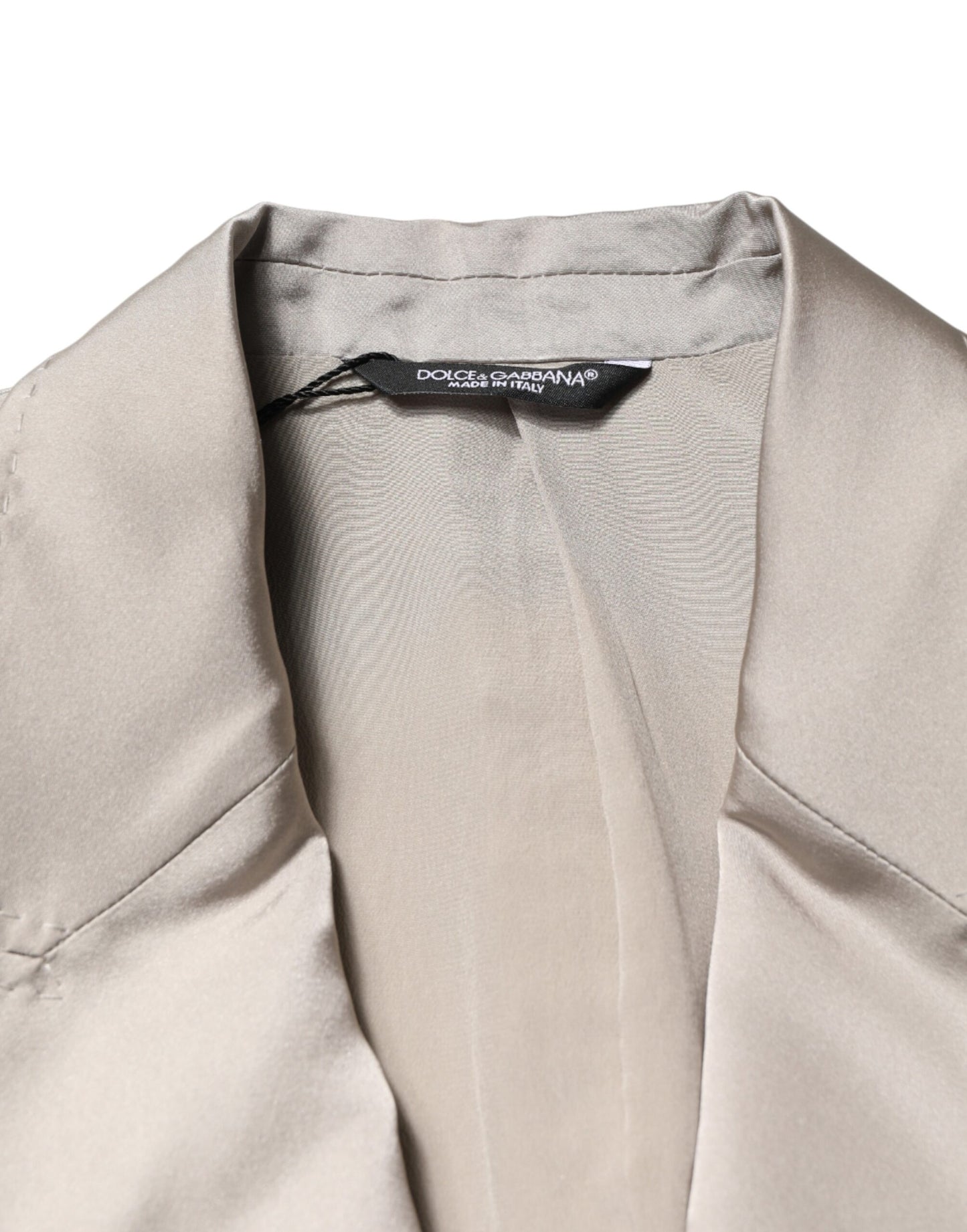 Dolce & Gabbana Beige Silk Single Breasted Jacket Men Blazer