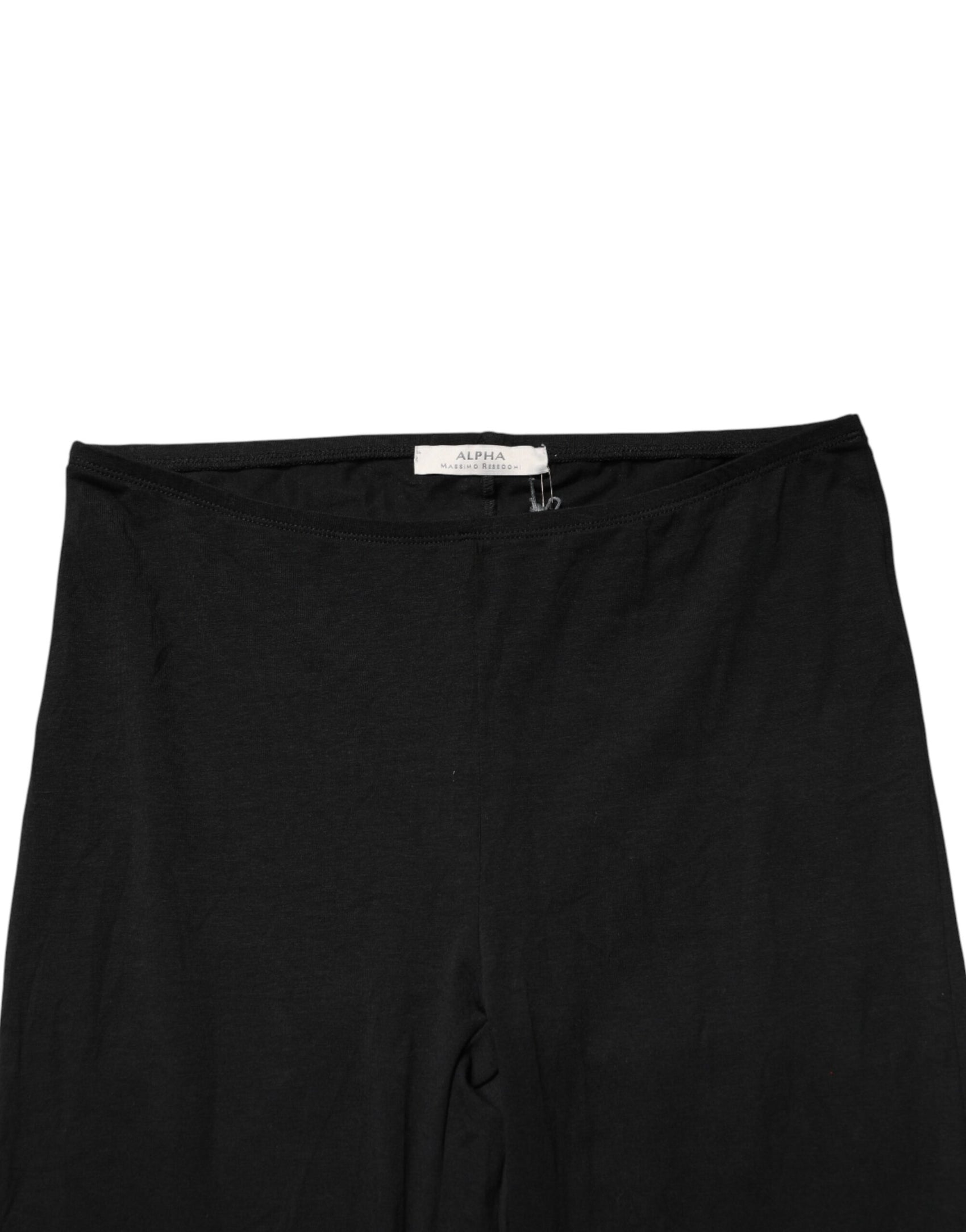 Alpha Massimo Rebecchi Black Skinny Mid Waist Leggings Cropped Trouser Pants