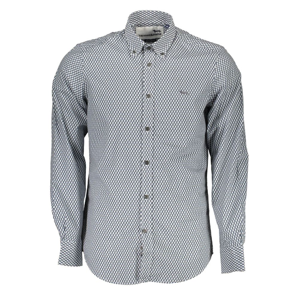 Harmont & Blaine Blue Cotton Pattern Shirt
