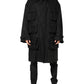 Dolce & Gabbana Black Pockets Collared Trench Coat Jacket