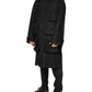Dolce & Gabbana Black Pockets Collared Trench Coat Jacket