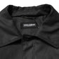 Dolce & Gabbana Black Pockets Collared Trench Coat Jacket