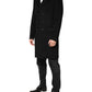 Dolce & Gabbana Black Wool Double Breasted TrenchCoat Jacket