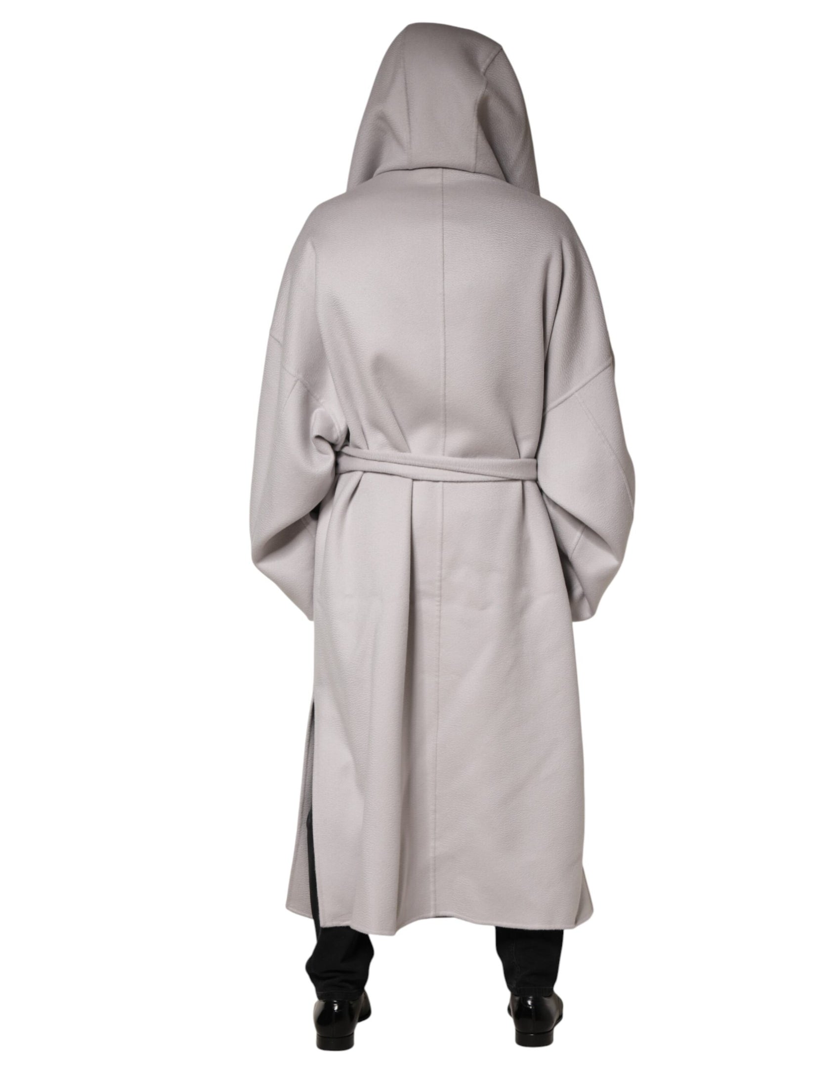 Dolce & Gabbana Off White Belted Long Trench Coat Men Jacket