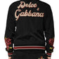 Dolce & Gabbana Black Pin Up Button Down Men Bomber Jacket