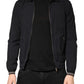 Dolce & Gabbana Dark Blue Cotton Full Zip Bomber Men Jacket