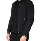 Dolce & Gabbana Dark Blue Cotton Full Zip Bomber Men Jacket