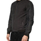 Dolce & Gabbana Black Stripes Cotton Full Zip Bomber Jacket