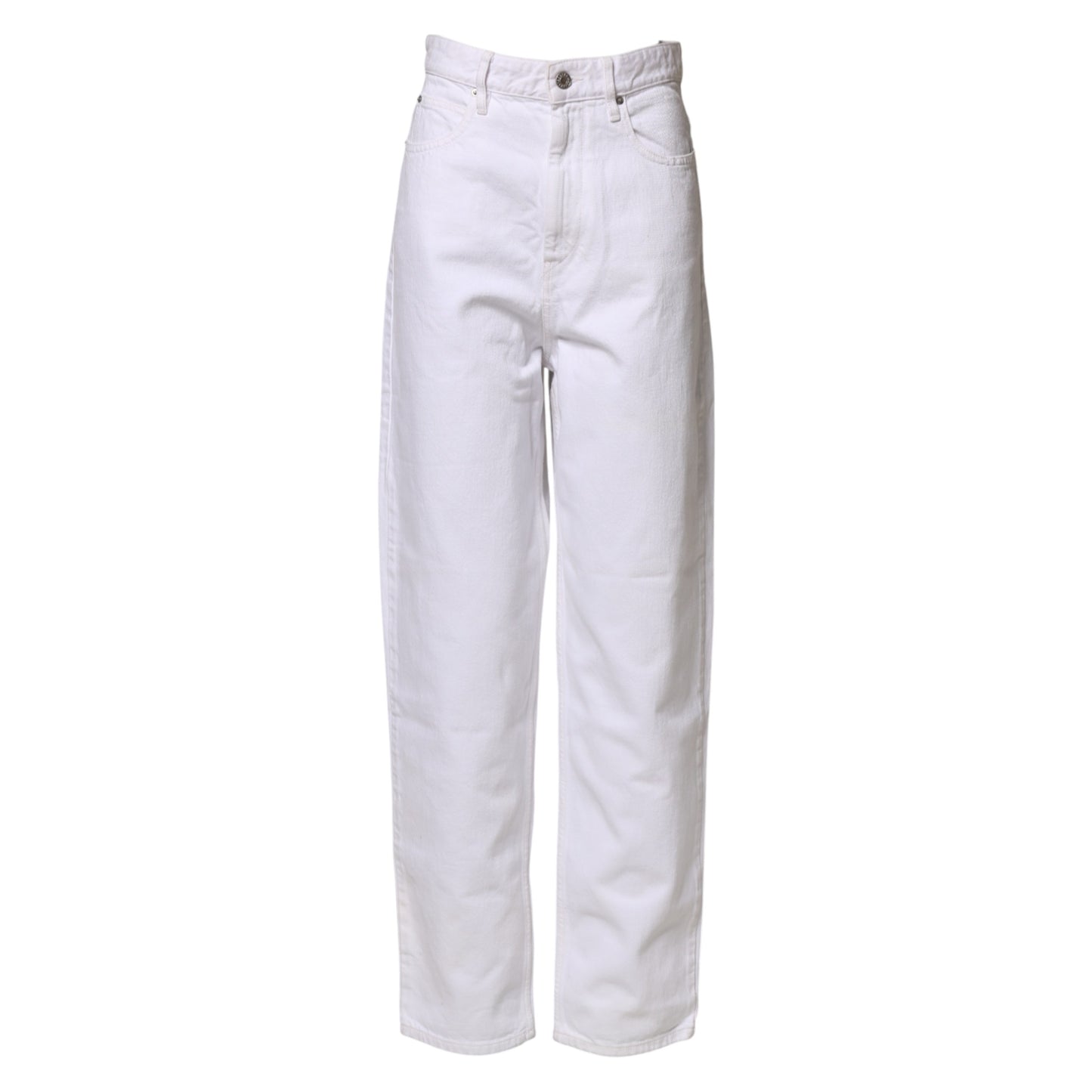 ISABEL MARANT ETOILE White High Waist Straight Denim Jeans
