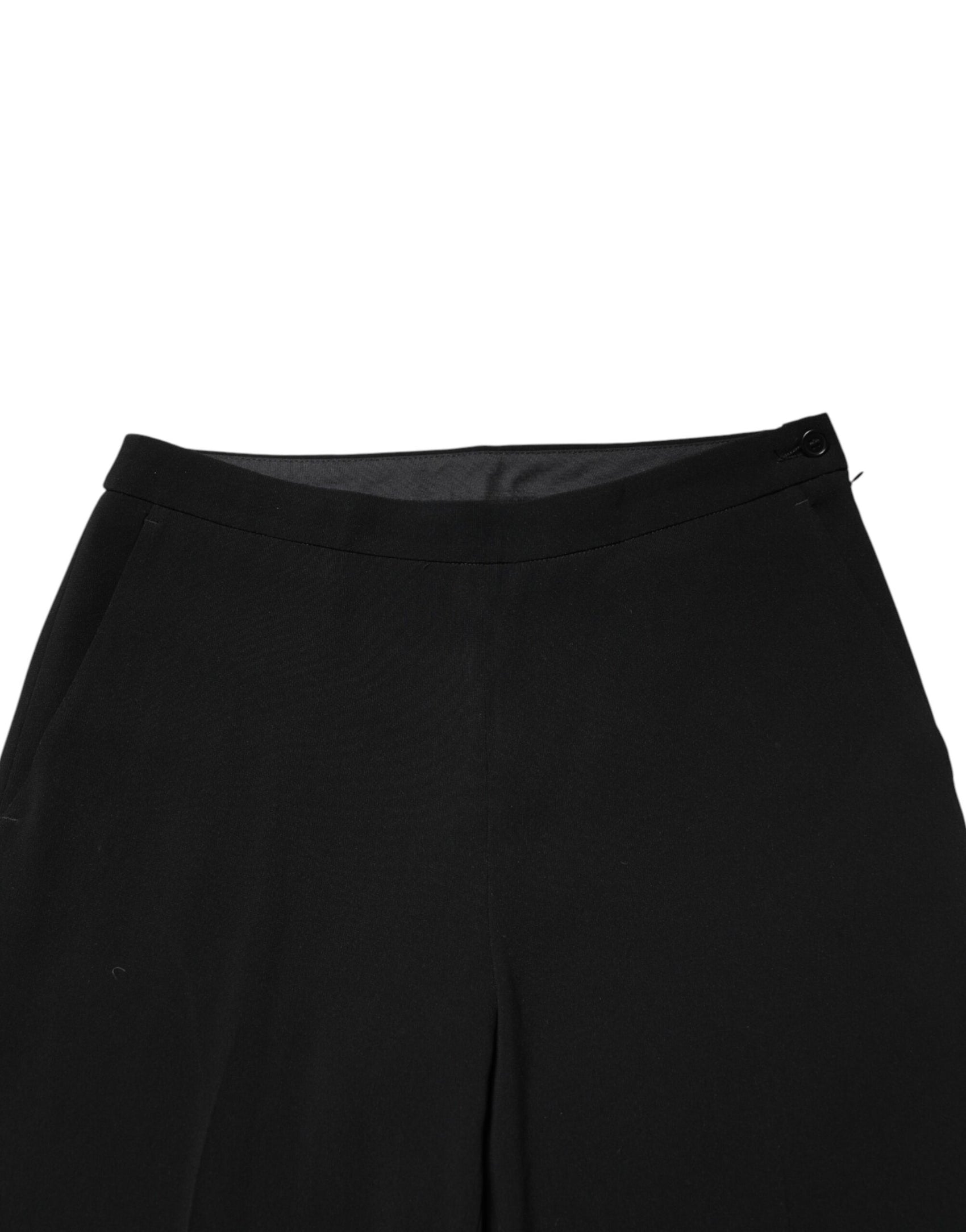 Aspesi Black High Waist Zip Straight Chino Trouser Pants