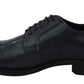 Elegant Blue Leather Derby Dress Shoes