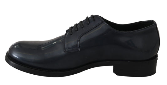 Eleganti scarpe da sera Derby in pelle blu