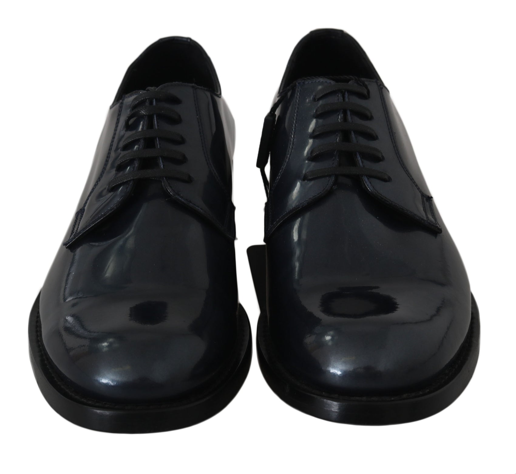 Elegante blaue Derby-Abendschuhe aus Leder