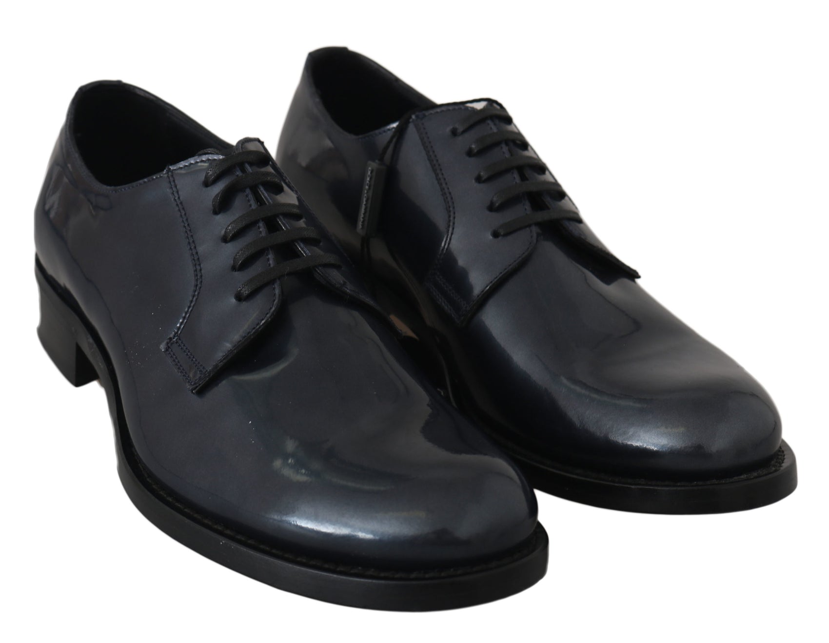 Elegante blaue Derby-Abendschuhe aus Leder
