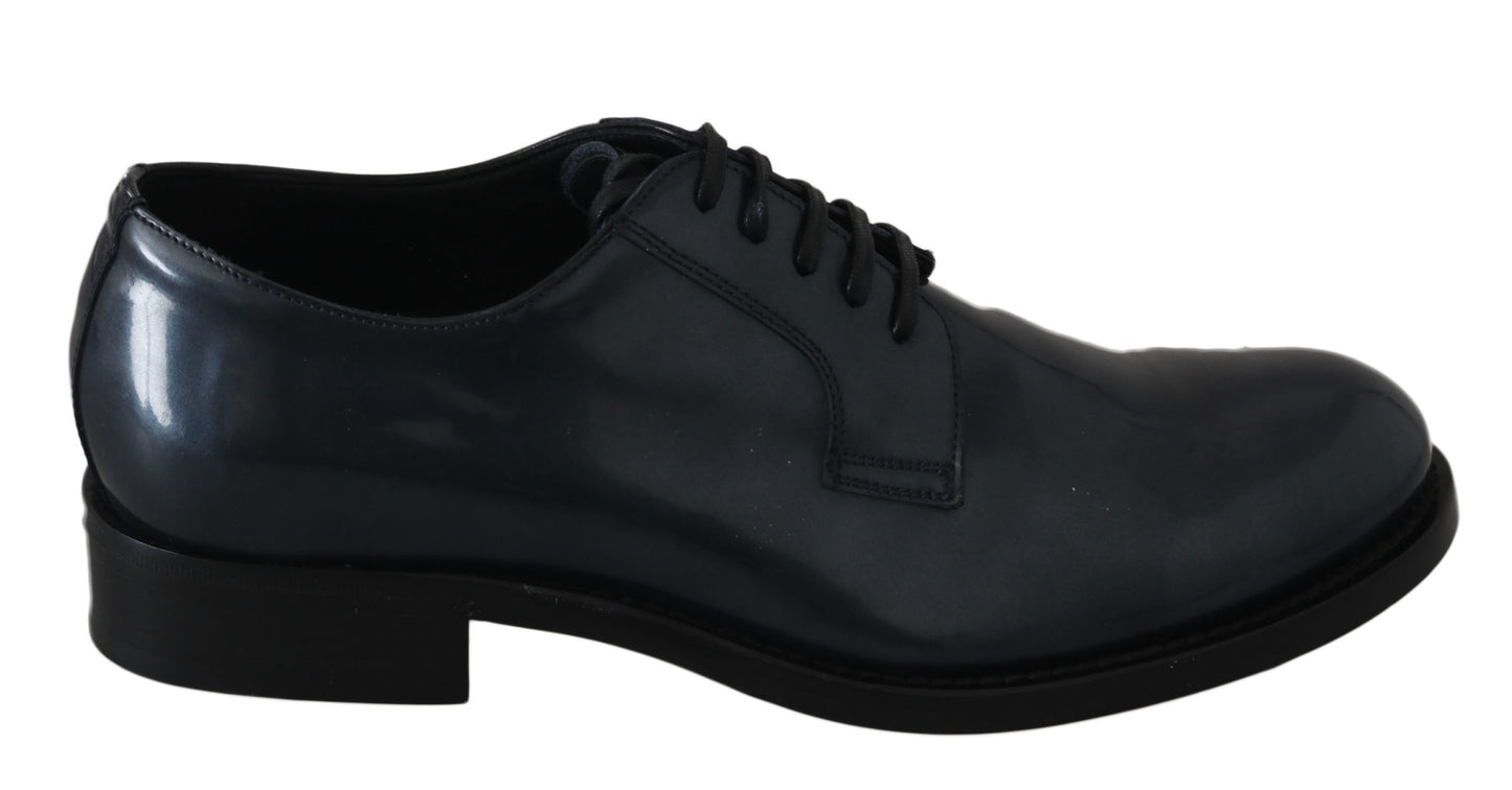 Eleganti scarpe da sera Derby in pelle blu