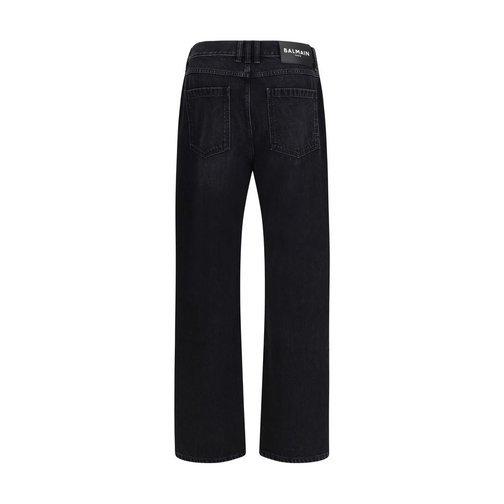 Balmain Black Cotton Jeans Denim