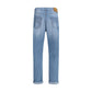 Brunello Cucinelli Light Blue Cotton Relaxed Fit Jeans